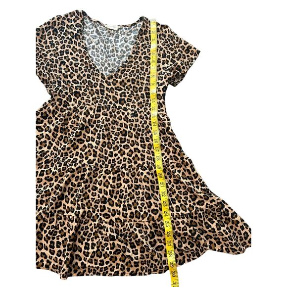 Altar’d State- Mini Dress- Medium - cheetah leopard print ruffle dress- tunic - Picture 4 of 9